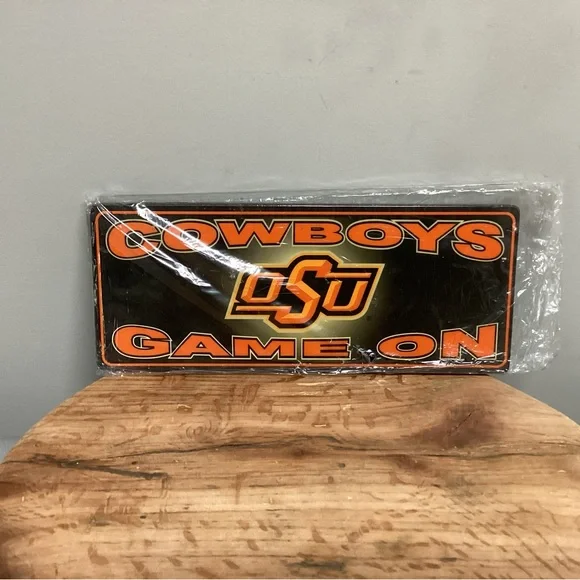 🟠 New - Oklahoma State Cowboys - Game On - Desk Top - Shelf or Wall Hang Sign - Picture 5 of 10